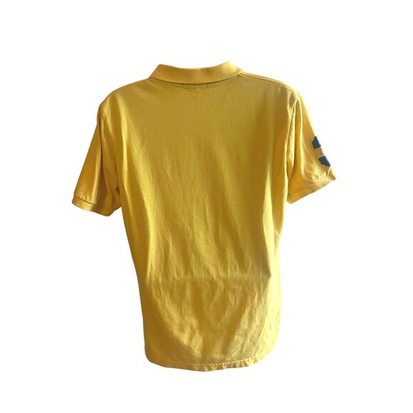 Y2K Vintage Mens Yellow Polo Shirt USPA Size L Embroidered Preppy Statement - Picture 3 of 8